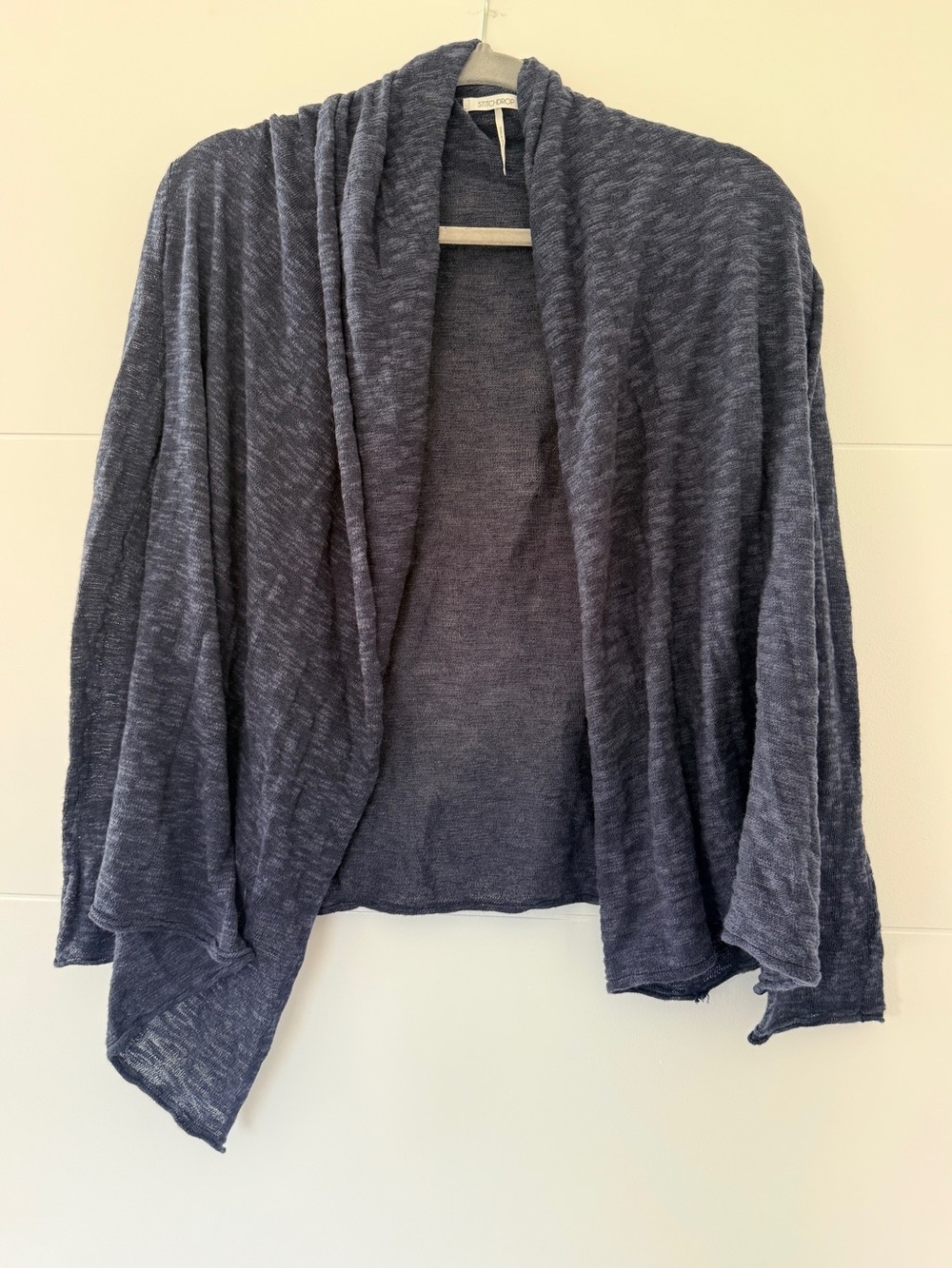 StitchDrop Navy Open Front Drape Cardigan Sweater Lightweight – Size S - Picture 2 of 6